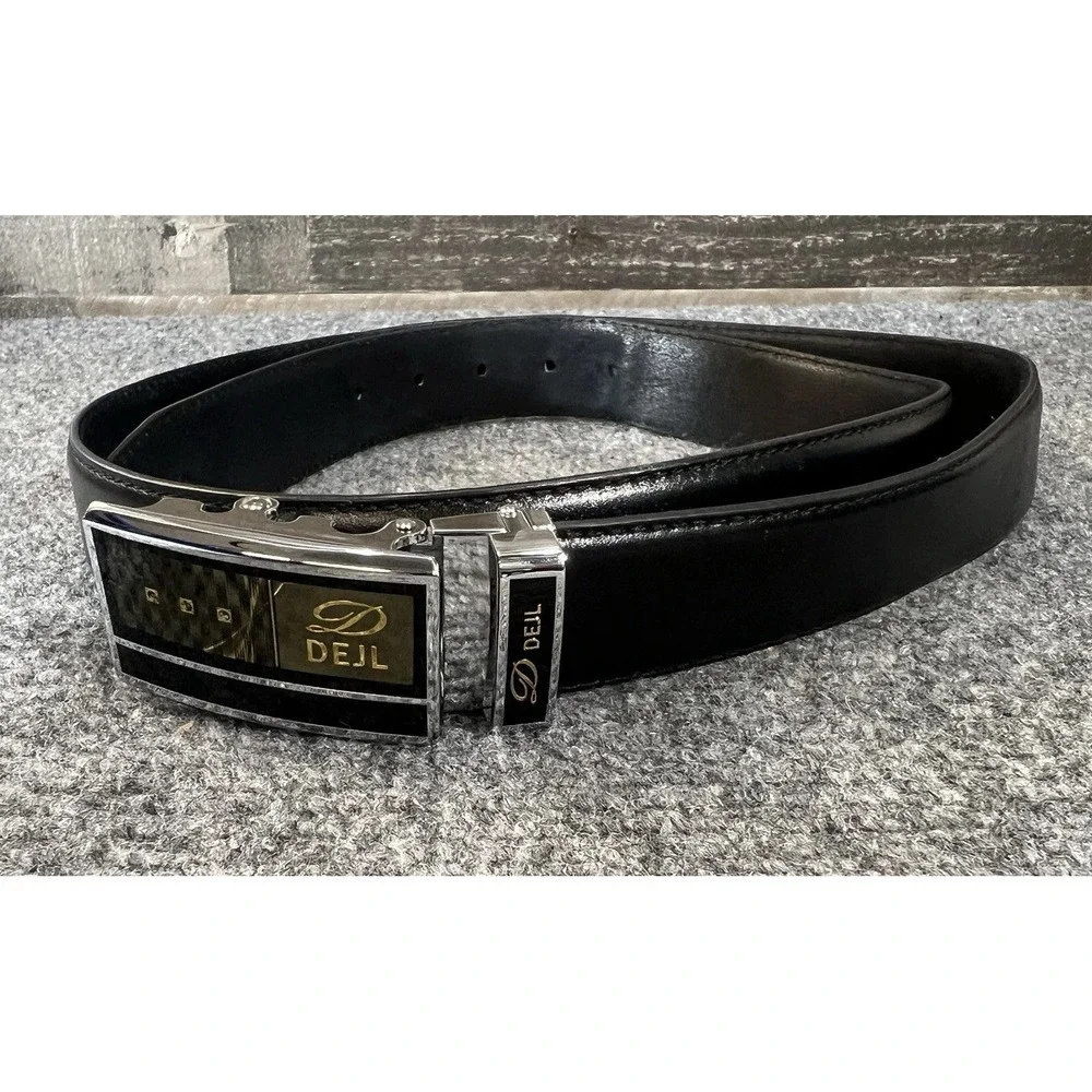 Marwell Black Leather Belt Automatic Buckle Adjustable Belt Size 44
